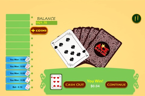 Ace Casino HiLo Card Bonanza Pro - win virtual gambling chips screenshot 2