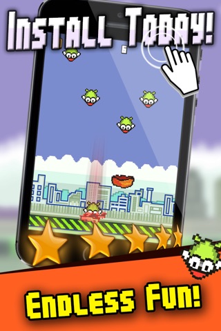 Falling Bird Action - The Pixel Flappy Red Wings Games screenshot 3