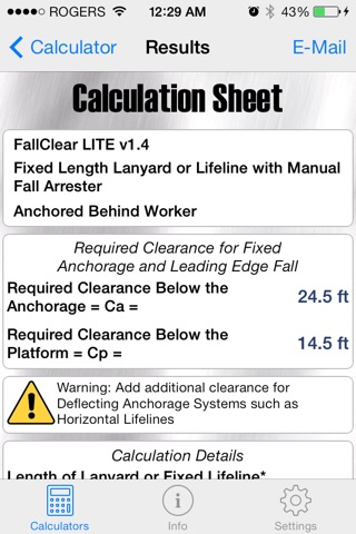 FallClear LITE - Fall Arrest Clearance Calculators screenshot 4