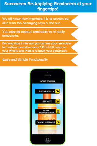 Sunscreen Re-applying Reminder App - Timetable Activity Schedule Reminders-Sport-Health-Leisure screenshot 2