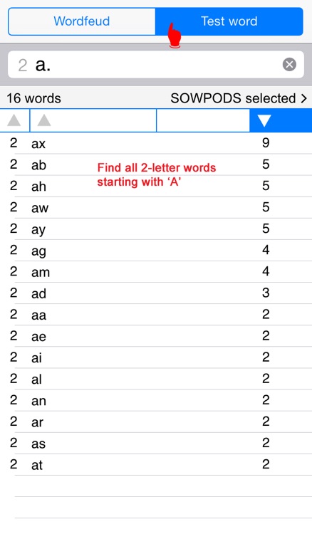 Words Finder Wordfeud/SOWPODS - find the best English words for Wordfeud, crossword and cryptogram screenshot-4