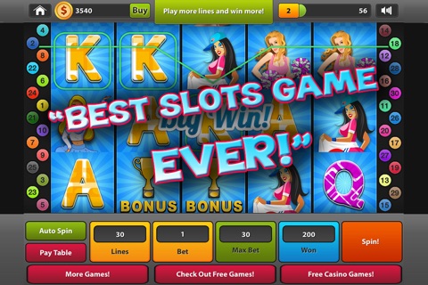 "Cheer Girls Slots of Fun:  Supreme Ultra Bonanza 5 reel Slot Machine with Incredible Layout Wins" screenshot 2