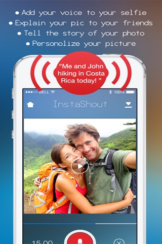 InstaShout – Add recorded voice comments, narration & voiceover to yr IG and FB photo pic posts! screenshot 4
