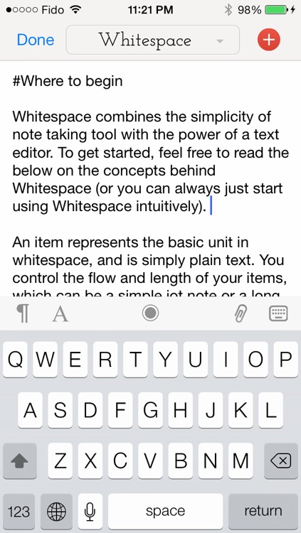 Whitespace - A Writer, Editor and Organizer For Your Notes and Ideas