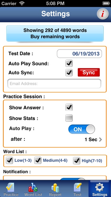 IntelliVocab for SAT