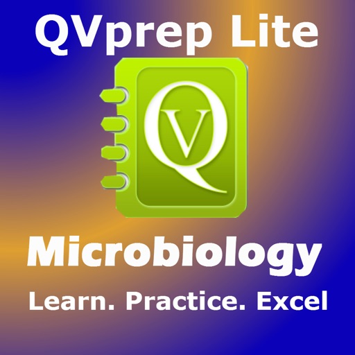 Free QVprep Lite Microbiology : Learn Test Review for College Biology majors, Undergraduates, Junior Physicians, Medical, Pre-Medical and nursing students and for exam preparation icon