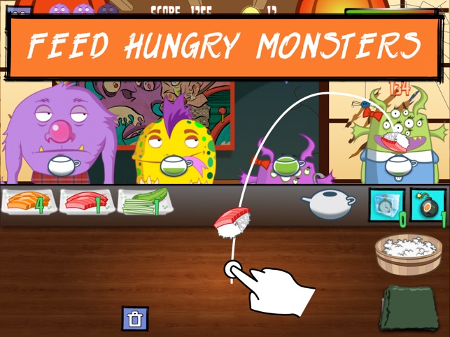 Monster Eat Sushi: A Free Cooking Game(圖2)-速報App