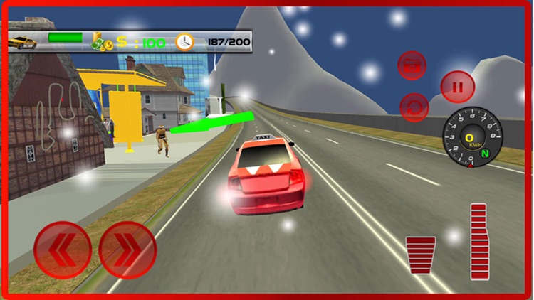 Taxi Driver Sim: Hill Station 2016 – free yellow cab racing simulator in snow mountain screenshot-1