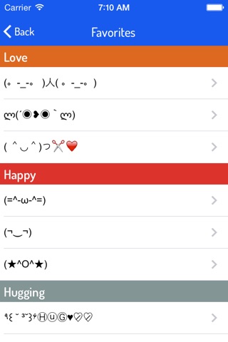 Kaomoji Pro - Japanese Cute Little Emoticons for Twitter, Facebook, Message, WhatsApp, Email screenshot 2
