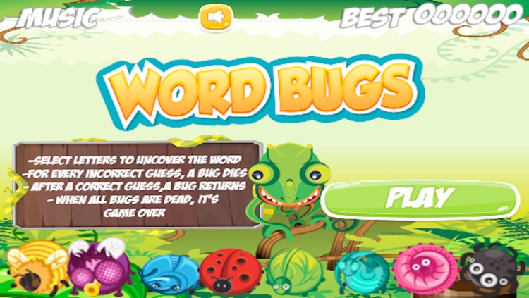 A Bug Words Puzzle Game