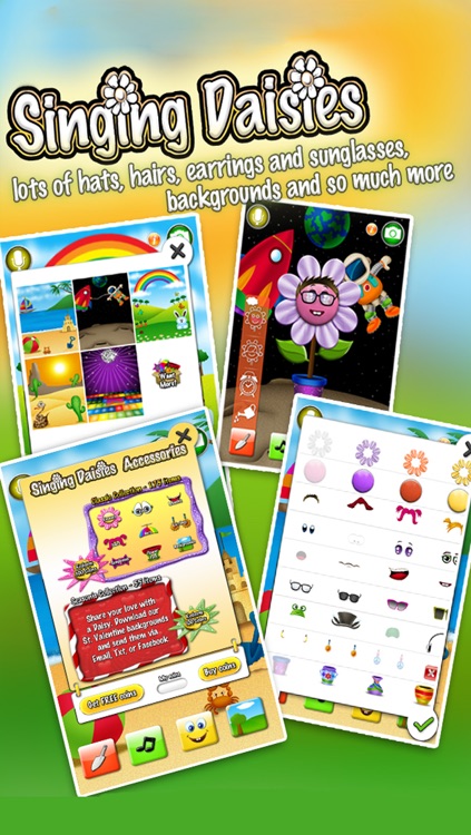 Singing Daisies - a dress up and make up games for kids screenshot-3