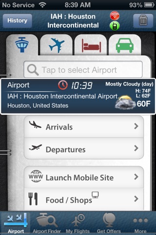 Houston Airport (IAH/HOU) Flight Tracker Radar Hobby Intercontinental screenshot 2