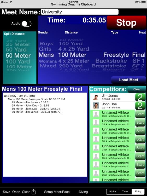 Swimming Coachs Clipboard iPad screenshot-0