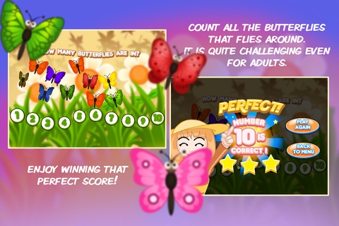 Colorful Butterflies : Learn colors and counting numbers screenshot 2