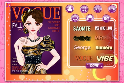 Cover girl dressup screenshot 3