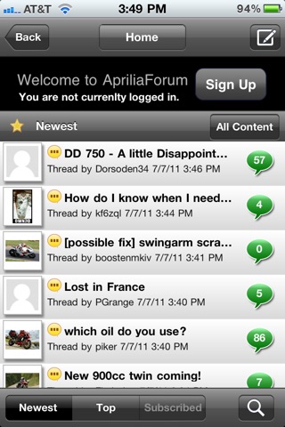 ApriliaForum screenshot 2