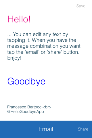 HelloGoodbye: group email and templates screenshot 2