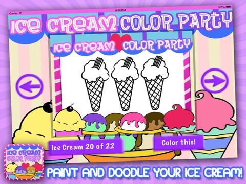 Ice Cream Color Party - Paint and Draw Doodle Book screenshot 3