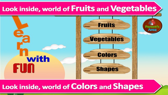 Learn with fun - Fruits, Shapes, Vegetables and Color for ki(圖1)-速報App