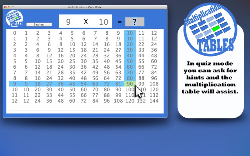 Screenshot #1 pour Multiplication Tables