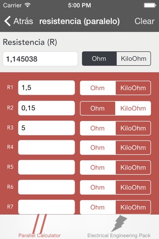 Electrical Parallel Calculator screenshot 2