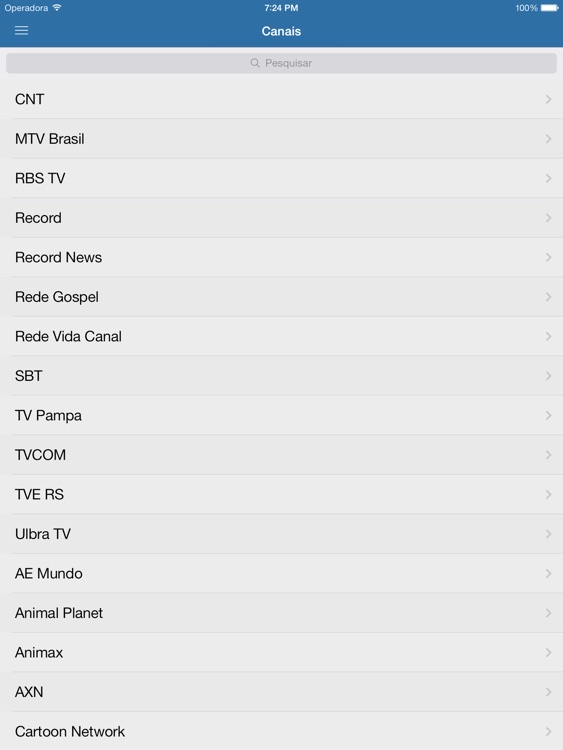 Televisão Brasileira para iPad