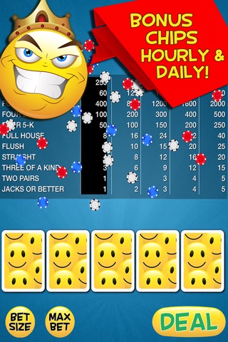Smiley Face Video Poker - Hot Emoticon Casino Cards with Lucky Emoji Jackpot screenshot 3