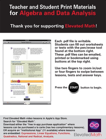 Teacher and Student Print Materials for Algebra, Data Analysis screenshot 2