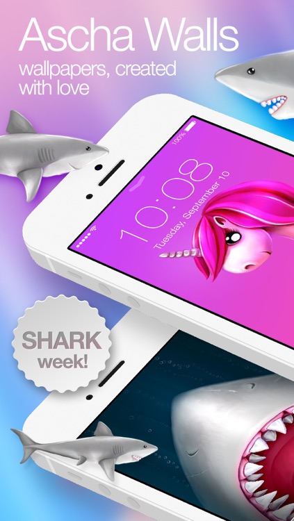 Ascha Walls - artist wallpapers created with love: Shark week and other cute backgrounds.