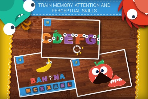 Monster Alphabet : Make Preschool Learning Fun - 8 Educational Games for Kindergarten Kids - letter tracing, coloring, reading & spelling, memory match, puzzle and quiz based on Montessori Method by ABC BABY screenshot 4