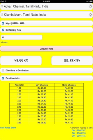 Chennai Auto Fares 2013 screenshot 4