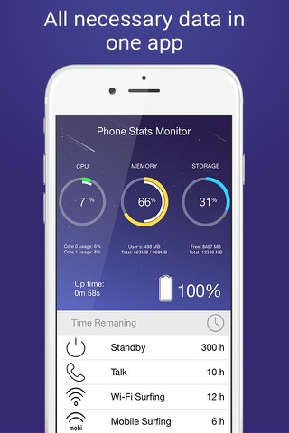 Phone Stats Monitor PRO - Energy And Space screenshot 3