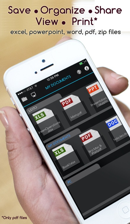 My Office Documents - 3 in 1 filer app: file manager, viewer, and printer. Transfer and save downloads