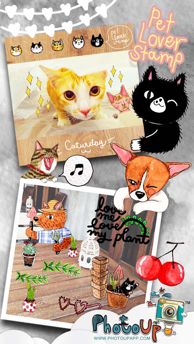 Pet Lover Stamp by PhotoUp - lovely cat dog rabbit cute diary journal stickerのおすすめ画像1