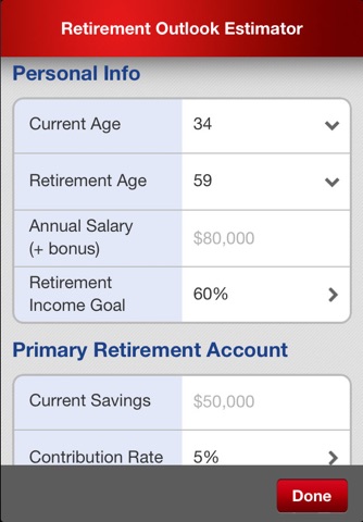 Retirement Outlook Estimator screenshot 3