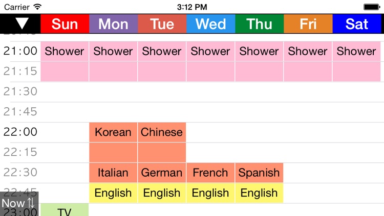 Week Table 15min - Weekly Schedule Timetable / scheduler / planner