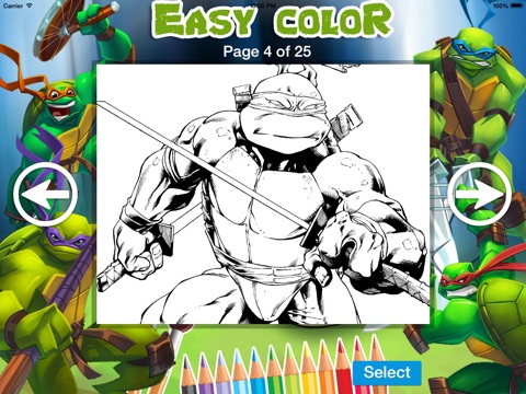 Cartoon coloring series for Teenage Mutant Ninja Turtles unofficial version screenshot 2