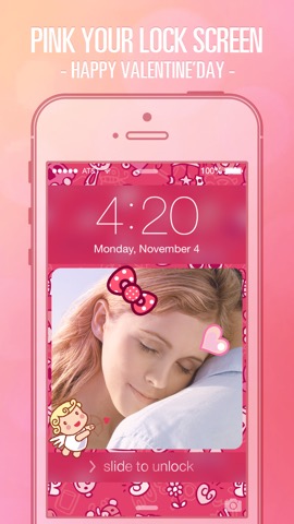 Pimp Lock Screen Wallpapers Pro - Pink Valentine's Day Special for iOS 7のおすすめ画像1