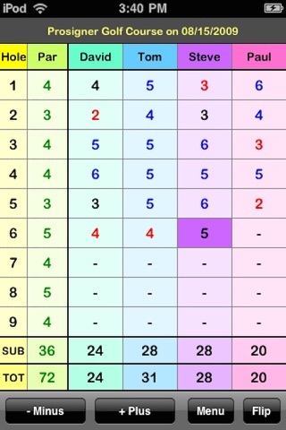 myGolfScore Lite - The Simplest Golf Scorecard screenshot 2