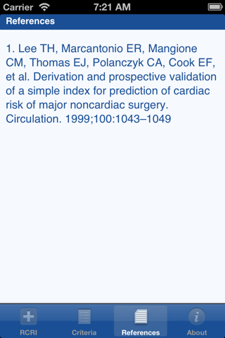 Revised Cardiac Risk Index - Lee Criteria screenshot 3