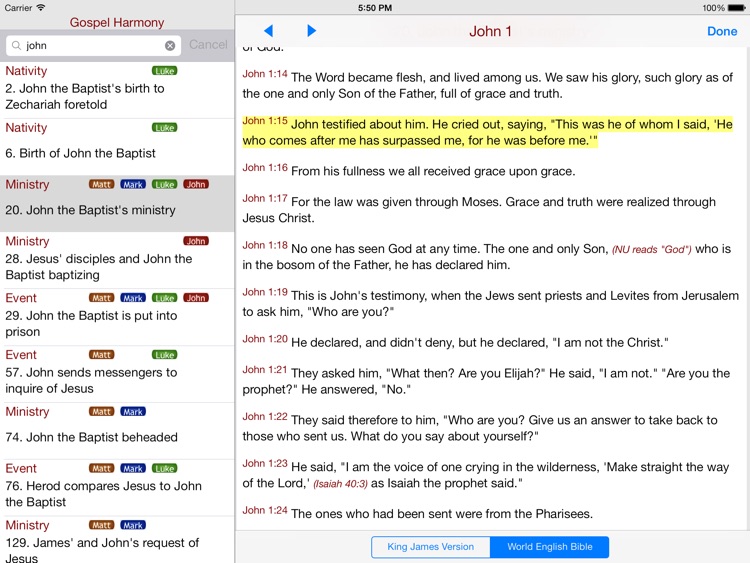 Gospel Harmony for iPad
