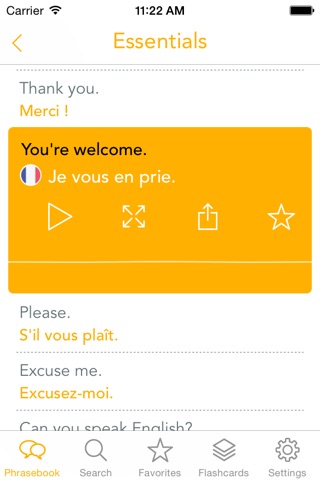 I Speak French : Offline phrasebook for travel and language learning! screenshot 2