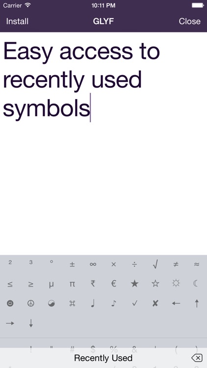 Glyf: Unicode keyboard