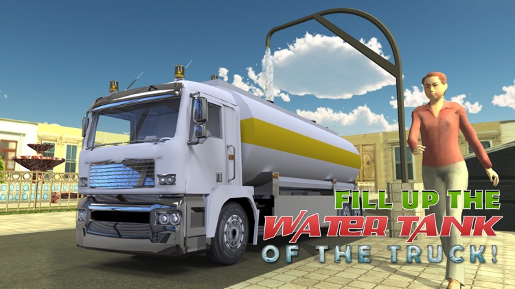 3D Water Truck Simulator - Road cleaning, plantation and watering simulation game
