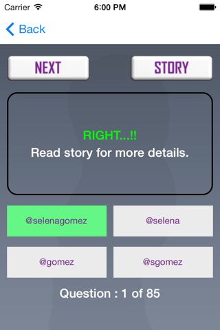 Quiz App - "Selena Gomez Edition" screenshot 2