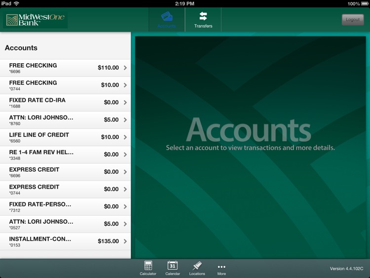 MidWestOne Bank for iPad