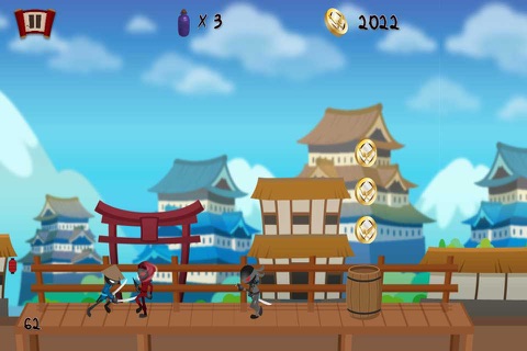 A Samurai Stickman Free - Ninja Rooftop Run Edition screenshot 3