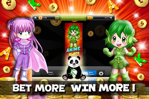 Big Hit Anime Slot :  play and Fun with cute Anime: A Super 777 Las Vegas Strip Casino 5 Reel Slot Machine Game screenshot 4