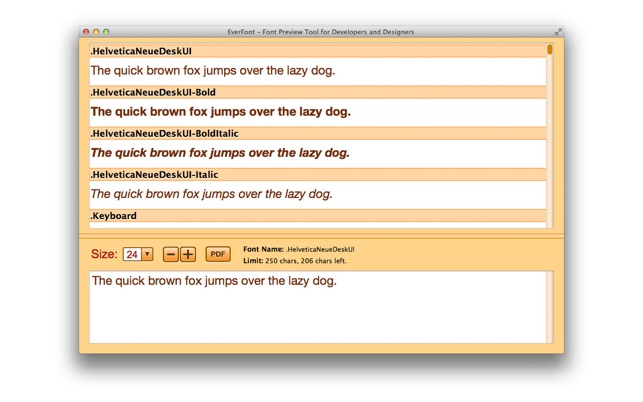 EverFont - Font Preview Tool for Develop