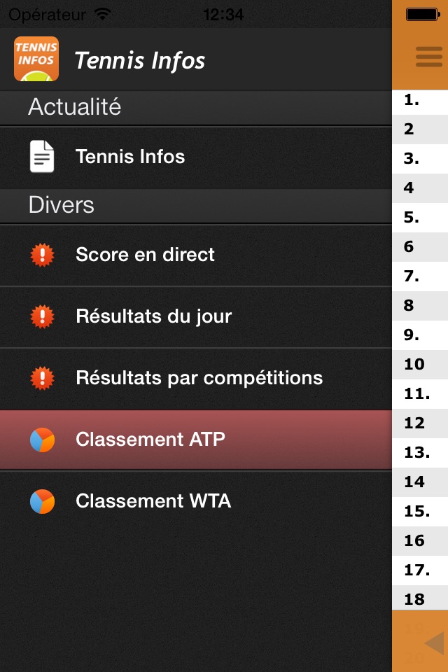 Tennis Actualités : Live , infos et resultats screenshot 2
